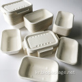 별도의 뚜껑이있는 Bagasse 식품 용기